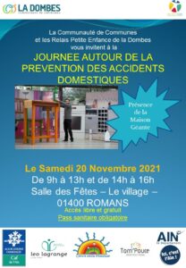 Lire la suite à propos de l’article Journée autour de la prévention des accidents domestiques – 20 Novembre 2021